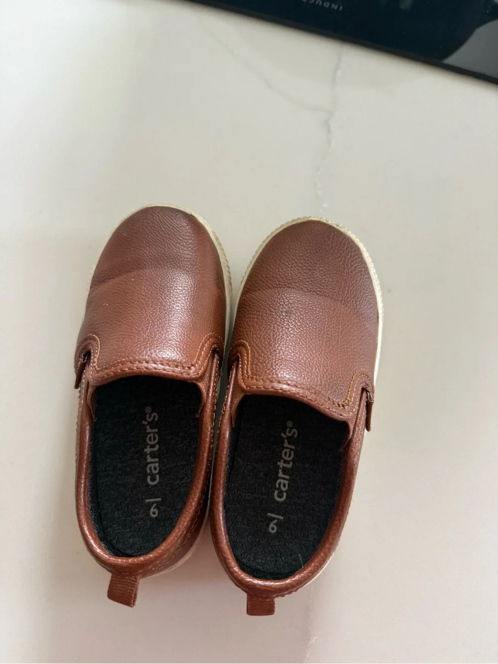 Carter's Kids Brown Slip-Ons with White Trim